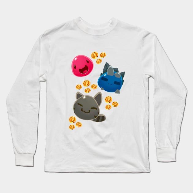 slimes and coins Long Sleeve T-Shirt by dragonlord19